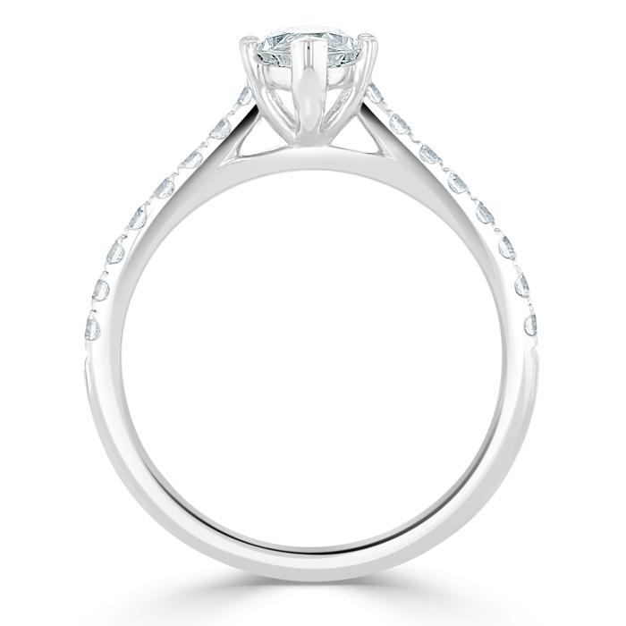 1.20ct Marquise Cut Moissanite Engagement Ring, Classic Style,  Available in White Gold, Platinum, Rose Gold or Yellow Gold