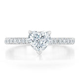 1.00ct  Heart Cut Moissanite Engagement Ring, Classic Style,  Available in White Gold, Platinum, Rose Gold or Yellow Gold