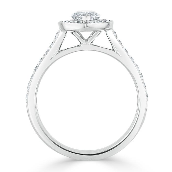 1.35ct Marquise Cut Moissanite Halo Engagement Ring, Tiffany Style,  Available in White Gold, Platinum, Rose Gold or Yellow Gold