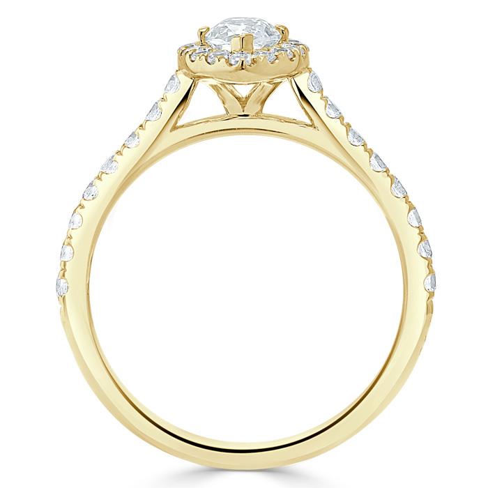 Lab-Diamond Marquise Cut Halo Engagement Ring, Tiffany Style, Choose Your Stone Size and Metal