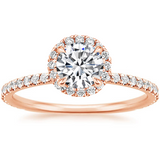 1.00ct Classic Round Cut Moissanite Halo Engagement Ring, Available in White Gold, Platinum, Rose Gold or Yellow Gold