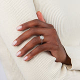 1.00ct Classic Round Cut Moissanite Halo Engagement Ring, Available in White Gold, Platinum, Rose Gold or Yellow Gold