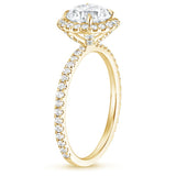 1.00ct Classic Round Cut Moissanite Halo Engagement Ring, Available in White Gold, Platinum, Rose Gold or Yellow Gold