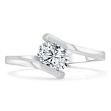 Lab-Diamond Oval Cut Engagement Ring, Twist Design, Choose Your Stone Size and Metal
