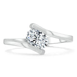 1.00ct  Oval Cut Moissanite Engagement Ring, Twist Design,  Available in White Gold, Platinum, Rose Gold or Yellow Gold