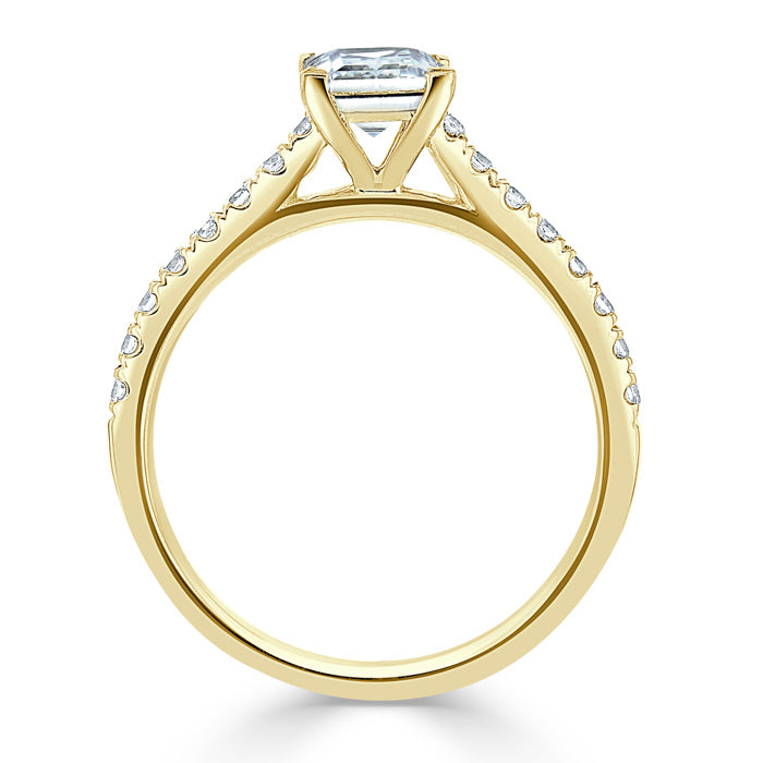 Lab-Diamond Princess Cut Engagement Ring, Classic Style, Choose Your Stone Size and Metal