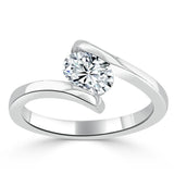 1.00ct  Oval Cut Moissanite Engagement Ring, Twist Design,  Available in White Gold, Platinum, Rose Gold or Yellow Gold