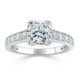 1.85ct  Cushion Cut Moissanite Engagement Ring, Tiffany Style,  Available in White Gold, Platinum, Rose Gold or Yellow Gold