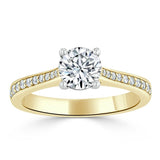 1.00ct  Round Cut Moissanite Halo Engagement Ring, Classic Style,  Available in White Gold, Platinum, Rose Gold or Yellow Gold
