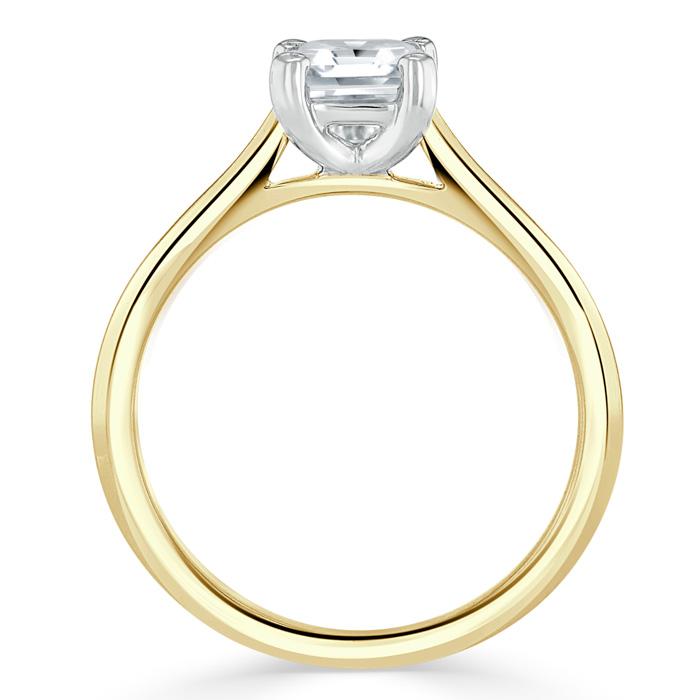 1.00ct Asscher Cut Moissanite Engagement Ring, Classic Style,  Available in White Gold, Platinum, Rose Gold or Yellow Gold