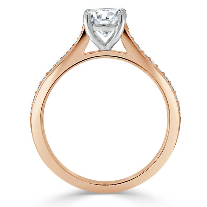 1.00ct  Round Cut Moissanite Halo Engagement Ring, Classic Style,  Available in White Gold, Platinum, Rose Gold or Yellow Gold