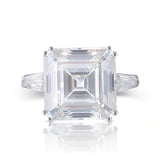 8.00ct Asscher Cut Moissanite, Classic Engagement Ring, 14Kt 585 White Gold
