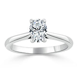 0.75ct  Oval Cut Moissanite Engagement Ring, Classic Design,  Available in White Gold, Platinum, Rose Gold or Yellow Gold