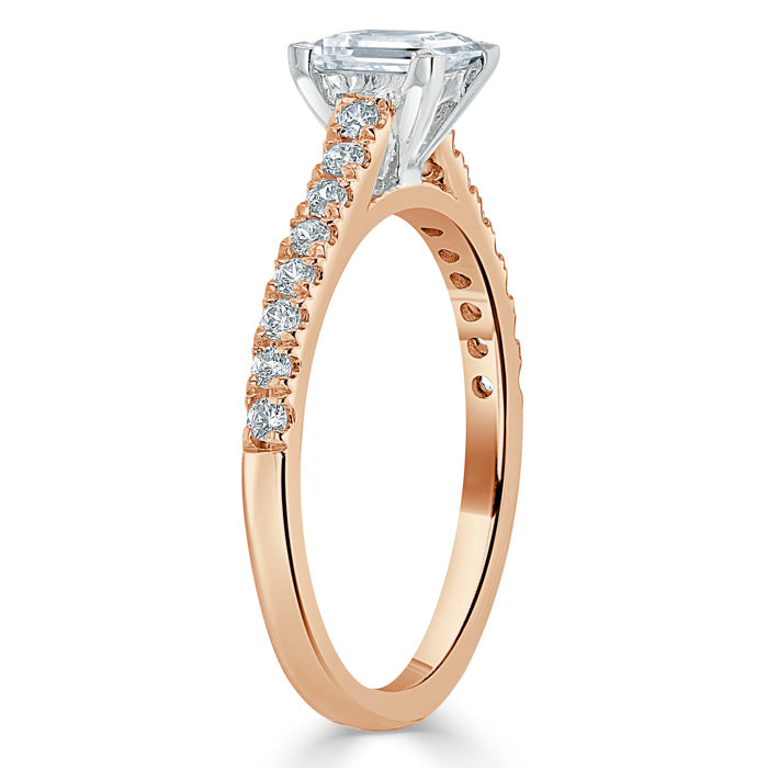 Lab-Diamond Princess Cut Engagement Ring, Classic Style, Choose Your Stone Size and Metal