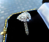 Heart shaped diamond engagament ring, heart shaped halo