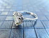 Heart shaped diamond engagament ring, heart shaped halo