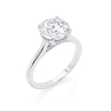 3.00ct Round Cut Moissanite, Classic Engagement Ring, Available in White Gold or Platinum