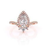 1.50ct Pear Cut Moissanite Engagement Ring, Vintage Boho Design, Available in Rose Gold, White Gold or Yellow Gold