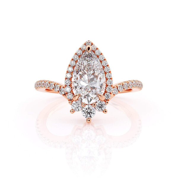 1.50ct Pear Cut Moissanite Engagement Ring, Vintage Boho Design, Available in Rose Gold, White Gold or Yellow Gold