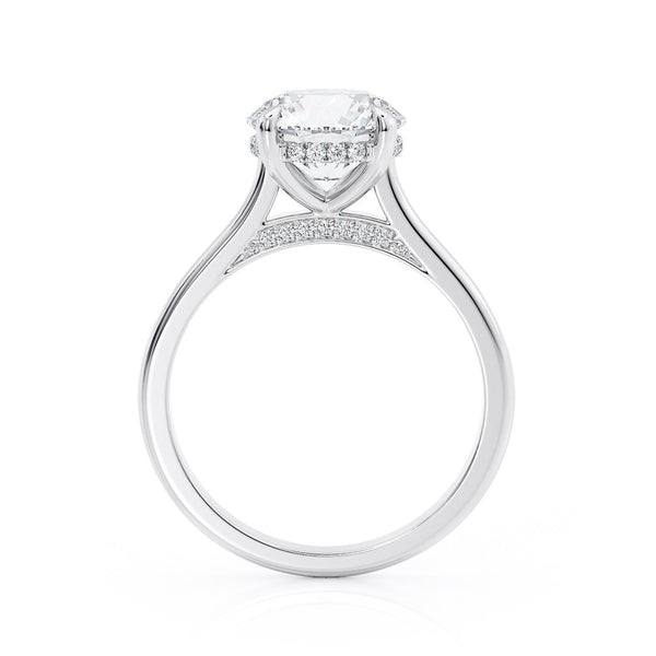 3.00ct Round Cut Moissanite, Classic Engagement Ring, Available in White Gold or Platinum