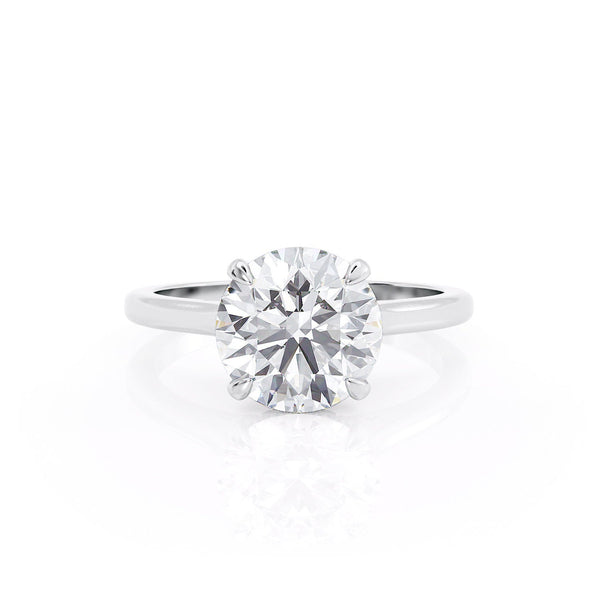 3.00ct Round Cut Moissanite, Classic Engagement Ring, Available in White Gold or Platinum