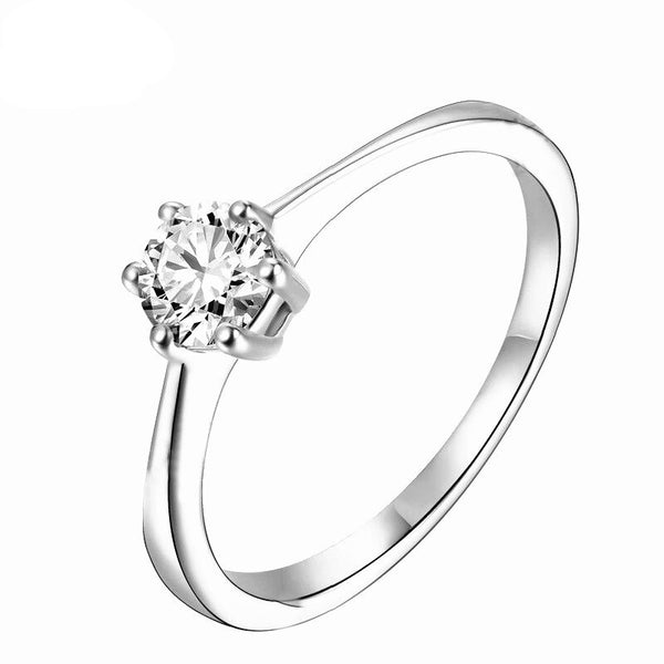 0.50ct Round Cut Moissanite Engagement Ring, Available in White Gold or Platinum