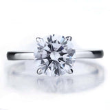 2.00ct Round Cut Moissanite Engagement Ring, Available in White Gold or Platinum