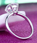 2.00ct Round Cut Moissanite Engagement Ring, Available in White Gold or Platinum