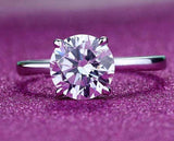 2.00ct Round Cut Moissanite Engagement Ring, Available in White Gold or Platinum
