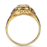 0.30ct Round Cut Moissanite Engagement Ring, Vintage Design, Available in 10Kt, 14Kt or 18kt Yellow Gold