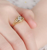 0.30ct Round Cut Moissanite Engagement Ring, Vintage Design, Available in 10Kt, 14Kt or 18kt Yellow Gold