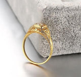 0.30ct Round Cut Moissanite Engagement Ring, Vintage Design, Available in 10Kt, 14Kt or 18kt Yellow Gold