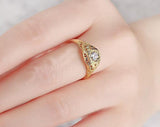 0.30ct Round Cut Moissanite Engagement Ring, Vintage Design, Available in 10Kt, 14Kt or 18kt Yellow Gold
