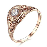 0.30ct Round Cut Moissanite Engagement Ring, Vintage Design, Available in 10Kt, 14Kt or 18kt Rose Gold