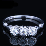 0.30ct Round Cut Moissanite 3 Stone Engagement Ring, Vintage Design, Available in 10Kt, 14Kt or 18kt White Gold