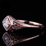Copy of 0.30ct Round Cut Moissanite Engagement Ring, Vintage Design, Available in 10Kt, 14Kt or 18kt Rose Gold