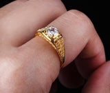 0.40ct Round Cut Moissanite Engagement Ring, Vintage Design, Available in 10Kt, 14Kt or 18kt Yellow Gold