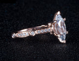 2.00ct Marquise Cut Moissanite Engagement Ring, Vintage Design, Available in 14kt or 18kt Rose Gold