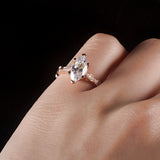 2.00ct Marquise Cut Moissanite Engagement Ring, Vintage Design, Available in 14kt or 18kt Rose Gold