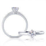 0.50ct Round Cut Moissanite, Classic Engagement Ring, Available in White Gold or Platinum