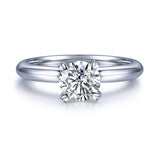 Lab-Diamond Classic Round Cut Engagement Ring, Choose Your Stone Size and Metal