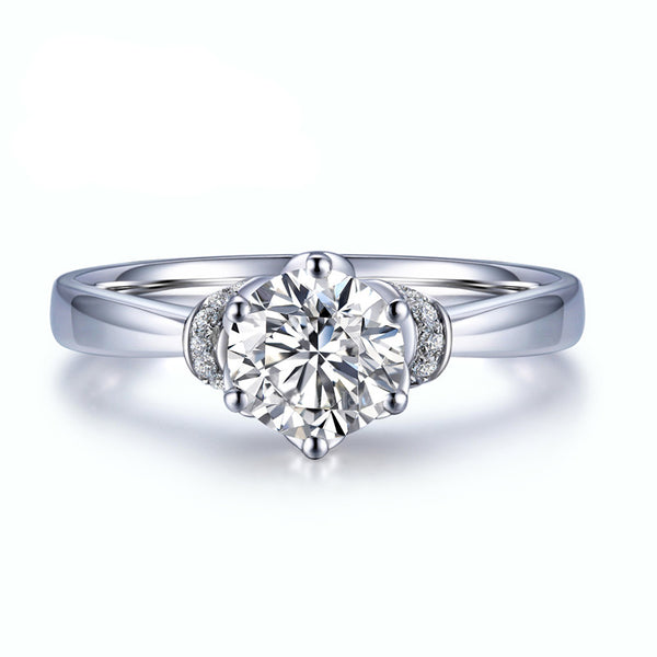 Lab-Diamond Vintage Round Cut Engagement Ring, Choose Your Stone Size and Metal