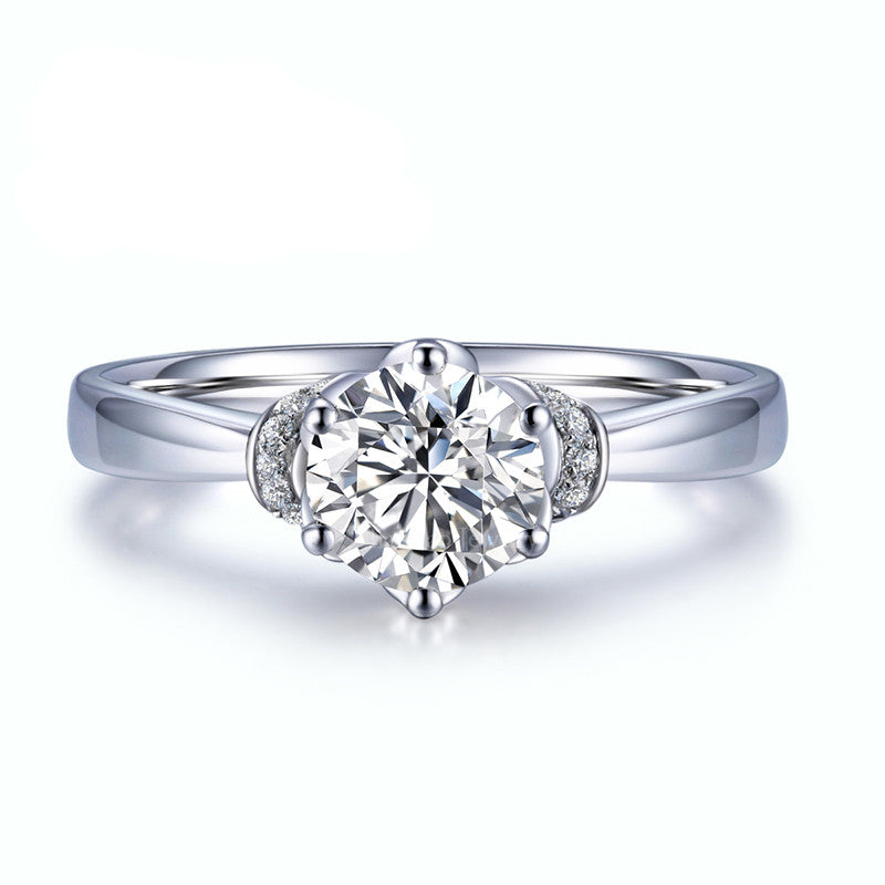 1.00ct Vintage Round Cut Moissanite Engagement Ring, Available in White Gold or Platinum