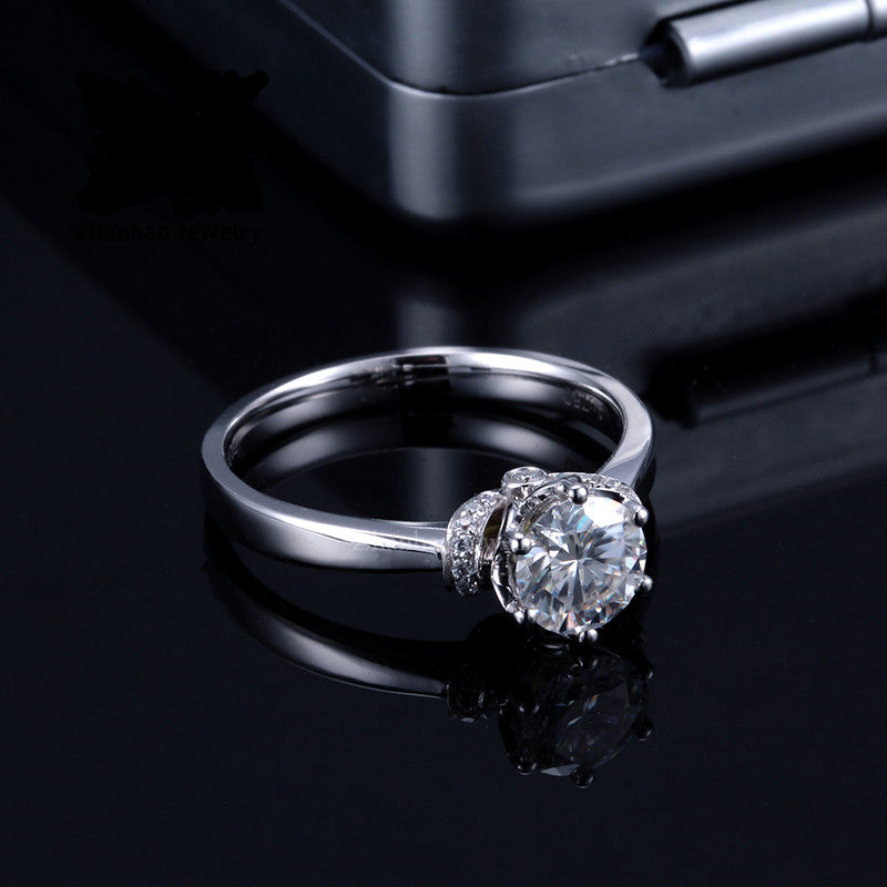 1.00ct Vintage Round Cut Moissanite Engagement Ring, Available in White Gold or Platinum
