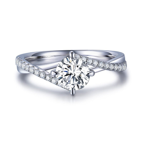 Copy of Classic Round Cut Twist Moissanite Engagement Ring, Choose Your Stone Size and Metal