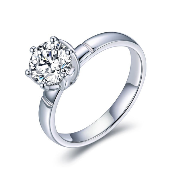 Lab-Diamond Classic Round Cut Engagement Ring, Choose Your Stone Size and Metal