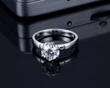 1.00ct Classic Round Cut Moissanite Engagement Ring, Available in White Gold or Platinum