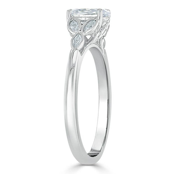 1.00ct Oval Cut Moissanite Engagement Ring, Vintage Style,  Available in White Gold, Platinum, Rose Gold or Yellow Gold