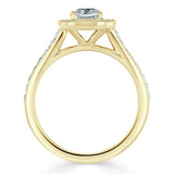 1.40ct  Cushion Cut Moissanite Halo Engagement Ring, Tiffany Style,  Available in White Gold, Platinum, Rose Gold or Yellow Gold