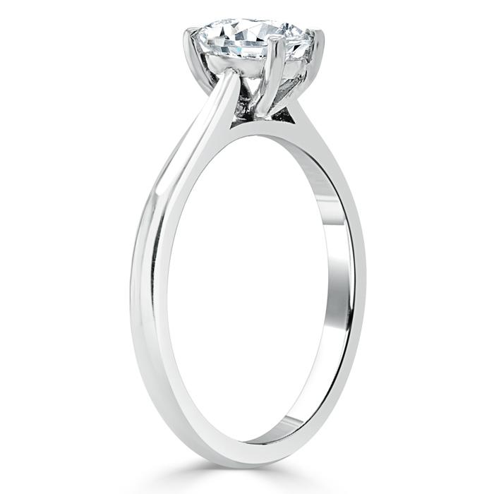 0.75ct  Oval Cut Moissanite Engagement Ring, Classic Design,  Available in White Gold, Platinum, Rose Gold or Yellow Gold